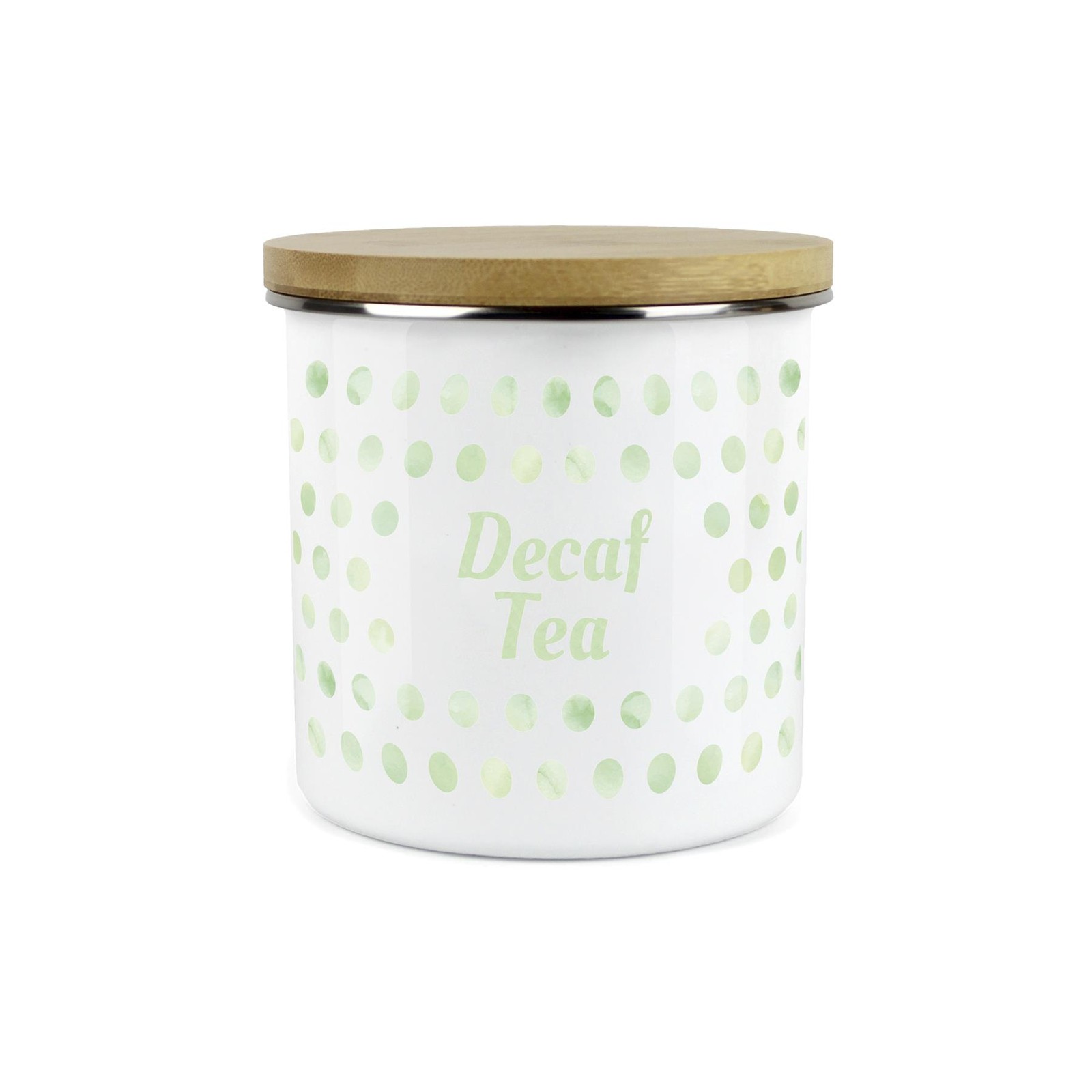 Purely Home Kitchen Polka Dot Green Food Storage Canister - Decaf Tea