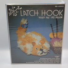 Hazel's Needlework Kaboodles Latch Hook Kit Posey Pal Pet Pillow Cat NK-40002
