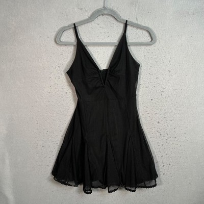 NBD Black Layered V-Neck Mini Dress Womens Size XS