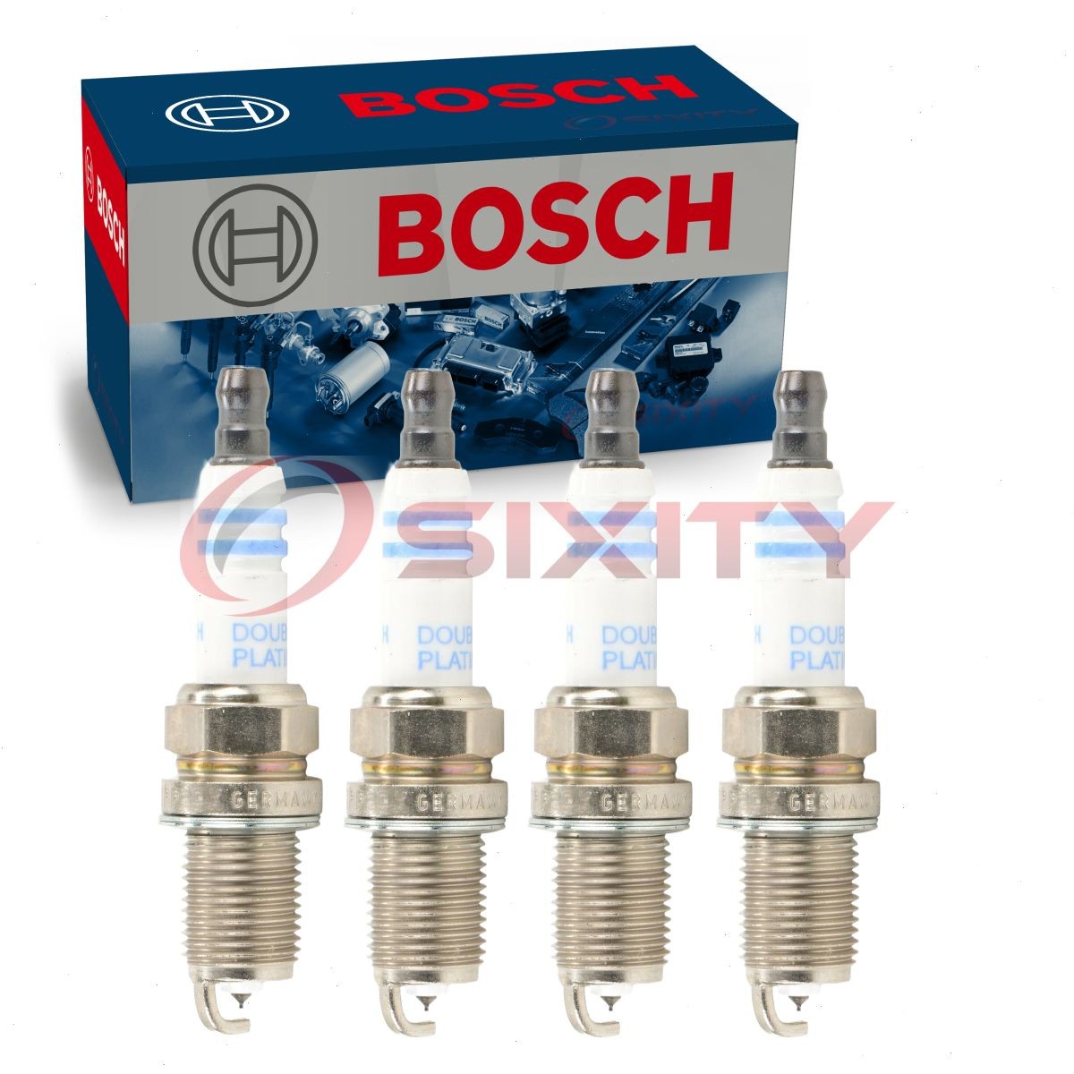4 pc Bosch Double Platinum Spark Plugs for 1990-2005 Mazda Miata 1.6L 1.8L dr