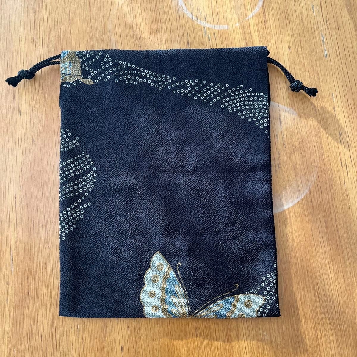 Japanese Pattern Drawstring Bag, Pique Shibori, F… - image 2