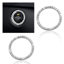 Bling Car Engine Start Stop Decoration Ring, Crystal Rhinestone Push Start Bu...