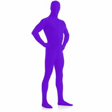 AltSkin ZENTAI SUIT - FULL BODY COSTUME -PURPLE ZIPPERED STRETCH SUIT 9 Sizes 