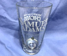 SAMUEL ADAMS Beer Pint Glass "Take Pride In Your Team CHICAGO" Baseball Base