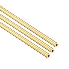 3x 300mm Length 4mm OD 1mm Wall Thick Brass Round Tube Industrial Pipe Tubing