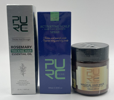 PURC Pure Hair Growth Mask, Thickening Essential Oil & Essence Scalp Spray Kit