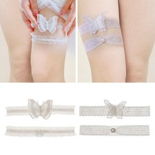 Giarrettiera da sposa per sposa con anelli elastici per le gambe, serate,