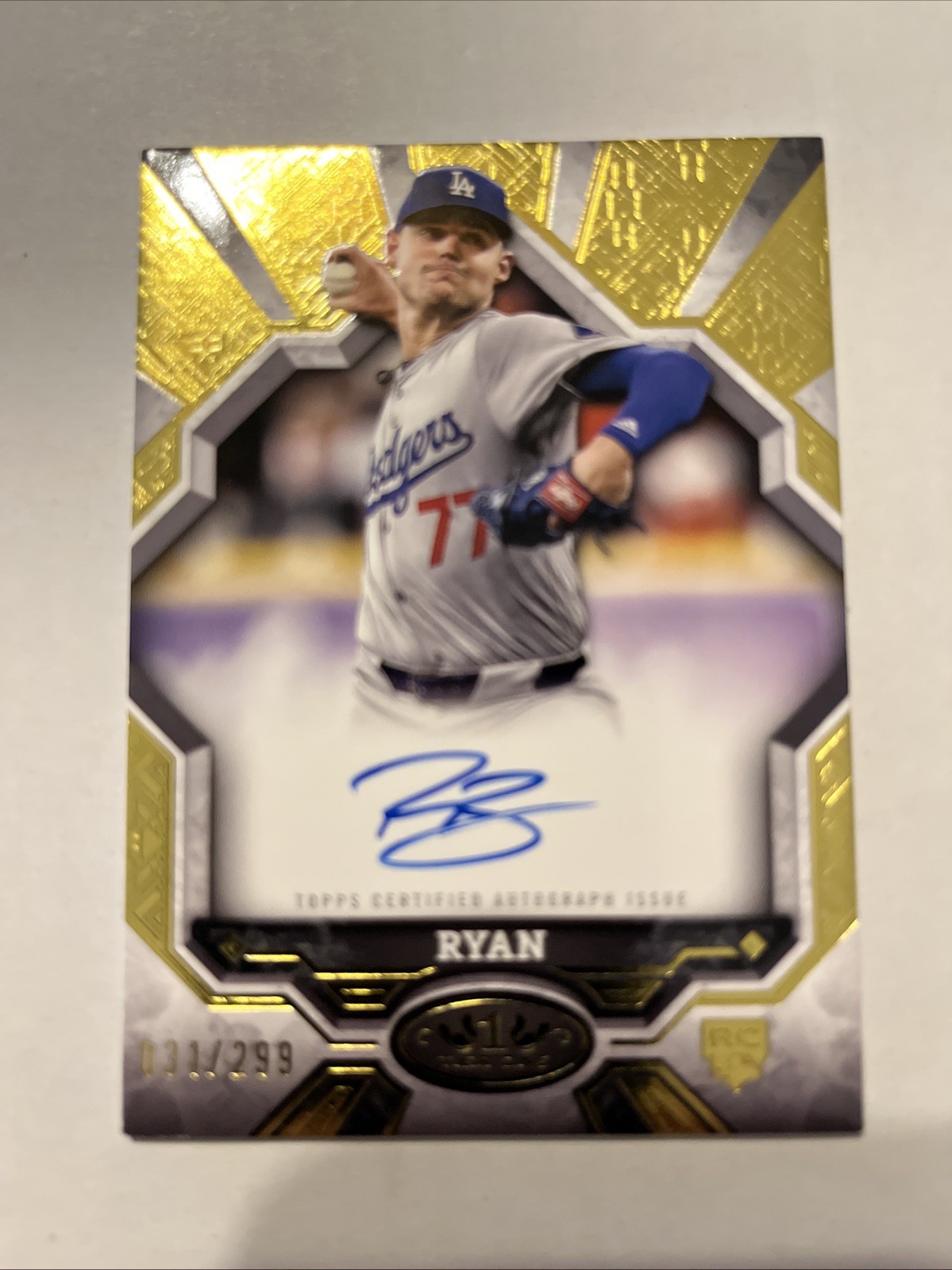 RIVER RYAN AUTO RC 2025 TOPPS TIER ONE BREAK OUT 31/299 #BOA-RR DODGERS ⚾️ 🔥