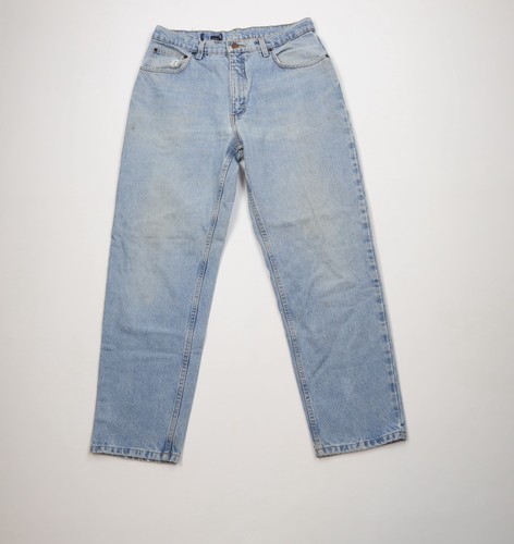 Vintage 90s Lands End Mens 34x30 Distressed Relaxed Straight Leg Denim Jeans
