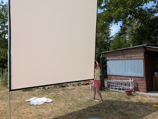 Gerriets Profi Videoleinwand 4 0 x 4 0 Meter auf Rahmengestell