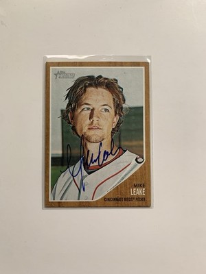 Mike Leake Signed Autographed 2011 Topps Heritage #331 Cincinnati Reds Baseball