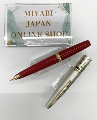 PILOT Short Pocket Fountain Pen Clover Pattern 14K Fine Nib Vintage USED