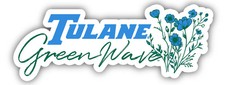 Tulane University Green Wave Script Floral Sticker/Magnet - School Decor