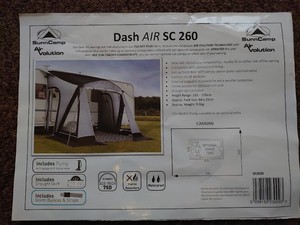 SunnCamp Dash Air SC 260 Caravan Awning complete