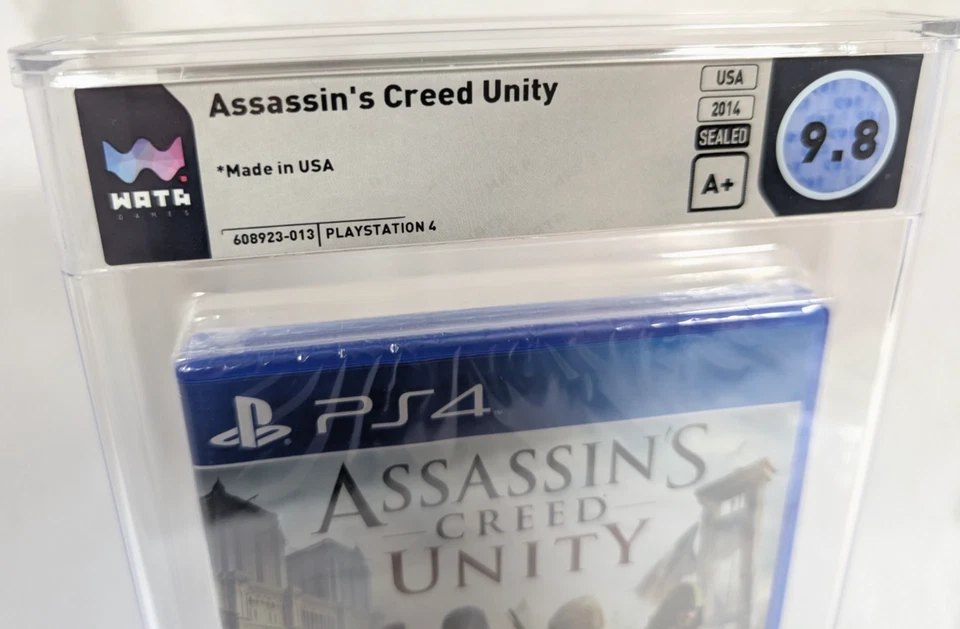 WATA 9.8 Graded SEALED 2014 ASSASSINS CREED UNITY Playstation 4 PS4 A+ Seal Game - Image 2 of 4