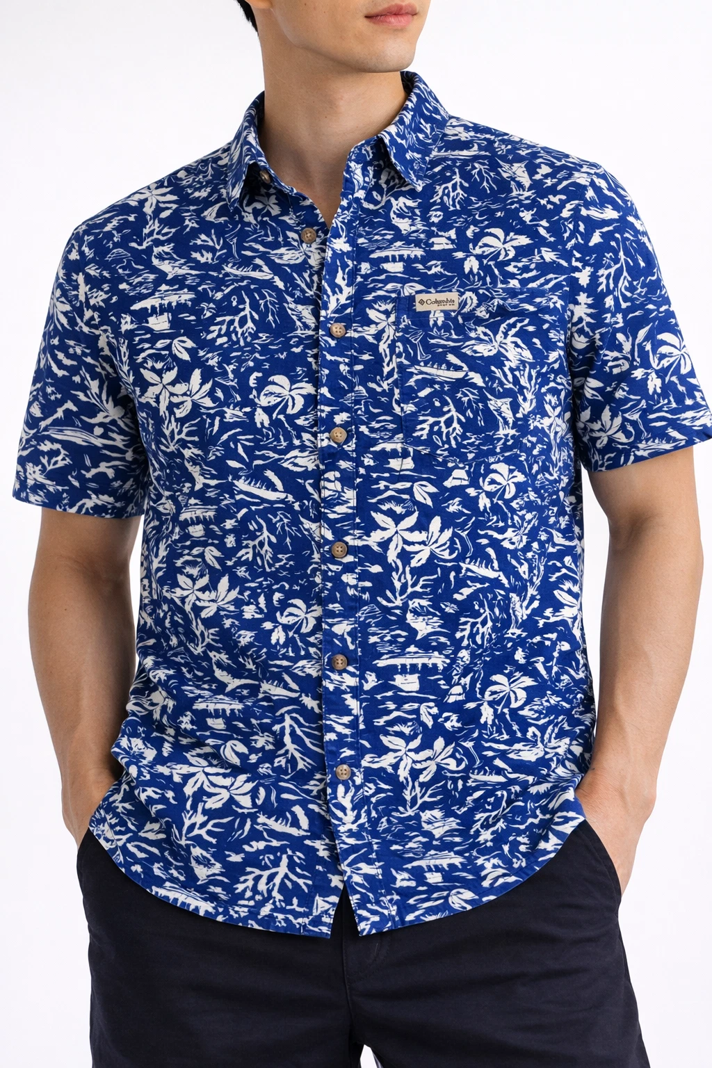 Columbia PFG Hawaiian Short Sleeve Shirt Button Up Hiking Fishing Medium Vented
