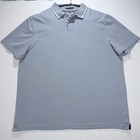 Ted Baker Poloshirt Herren XXL Grau Blau Strukturiert Zipfel Top Zustand