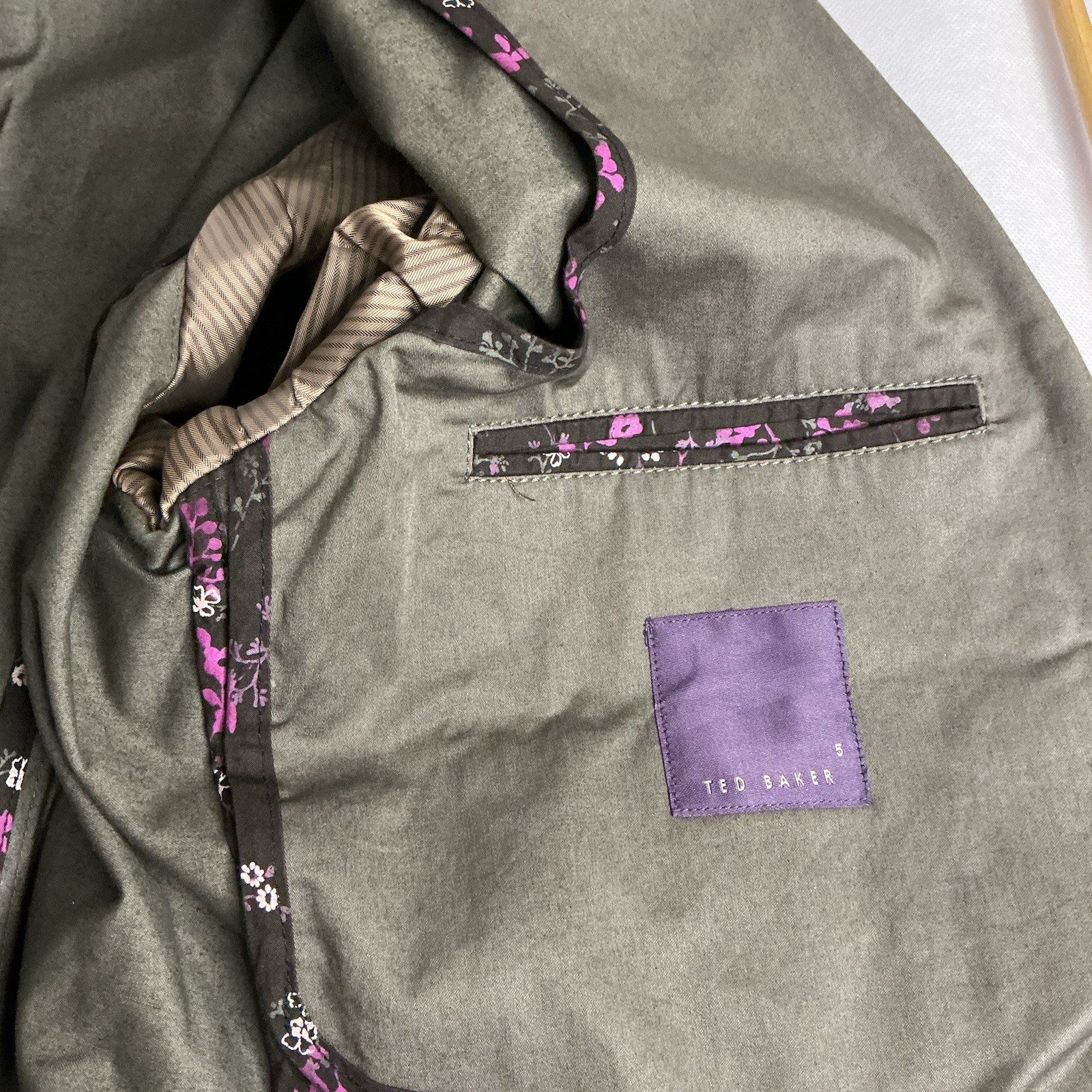 Ted Baker Blazer Coat Jacket Smart Casual Khaki Olive Green Extra Large Xl image 3