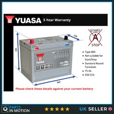 Battery fits CADILLAC CTS ELDORADO ESCALADE SEVILLE 79 to 07 Yuasa 069 650A New