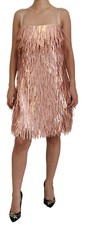 Dolce & Gabbana Pink Tinsel Sleeveless Shift A-line Women's Dress Authentic