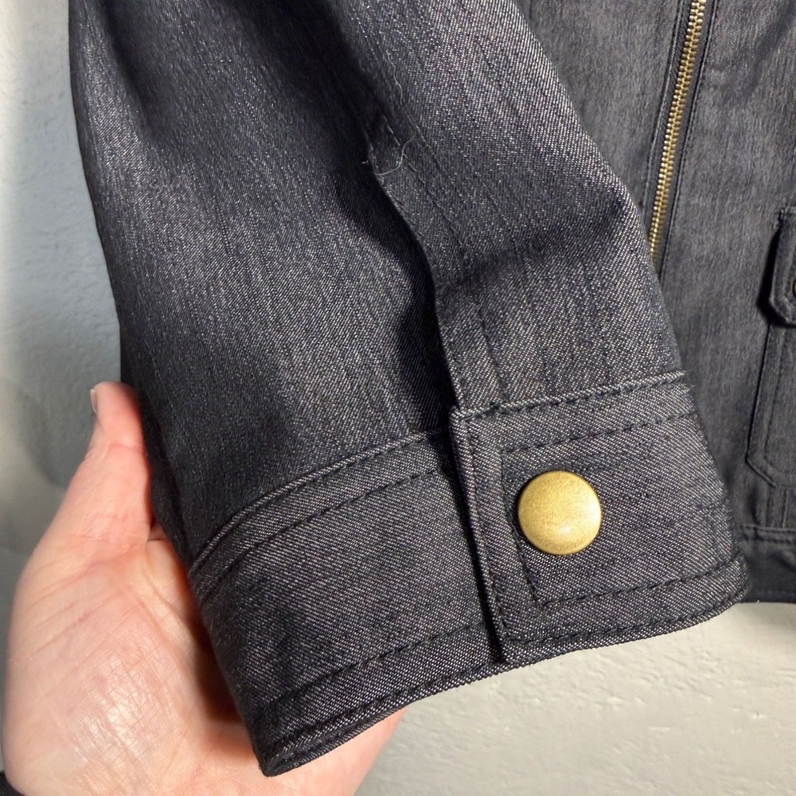 Ruby Rd. Embellished Zip Front Jacket Charcoal De… - image 5