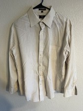 Vintage Van Heusen 417 White/Red Striped Tailored Dress Shirt 16.5 32/33 Point