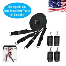 Bed Restraint Kit Rope Handcuffs Furry Cuffs Strap Sex Wrists Ankle for Roleplay