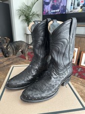Tecovas Men's the Wyatt Cowboy Boots Midnight Black Ostrich, Size 11.5 D (2023)