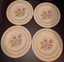 THEODORE HAVILAND NEW YORK "GARDEN FLOWER" 4 Piece 7.5" Diameter Plates Gorgeous