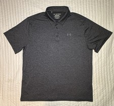 Under Armour The Playoff Polo Mens XXL Loose Charcoal Gray Stretch Golf Shirt