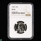 1955 Washington Quarter Silver Proof NGC PF 67