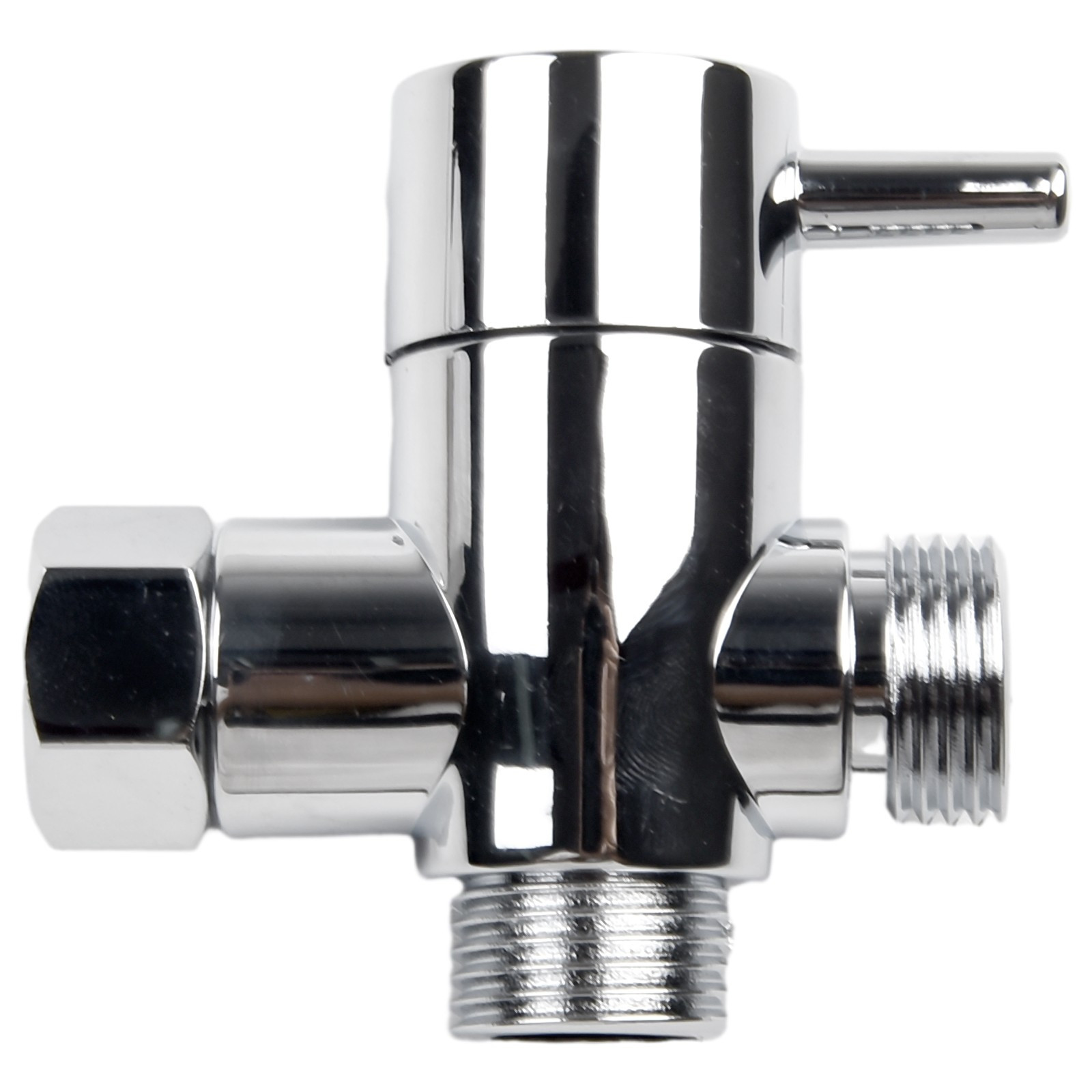 3 Way T-adapter Bath 1/2 Shower Head Mount Valve Diverter ABS-Converter