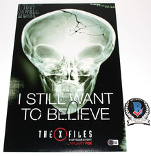 DAVID DUCHOVNY SIGNED THE X FILES 12x18 SHOW POSTER FOX MULDER BECKETT COA