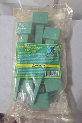 One Stop Gardens 8'' Watering Cones 6 CT For 1 Or 2 Liter Bottles NEW Bin F