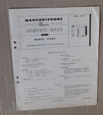 Marconiphone Model T25DA  Radio Receiver  Service Manual