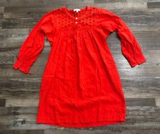 Madewell Eyelet Daybreak Dress XXS Small Red Linen Blend