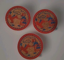 1940s-50s Western Theme Howdy Doody Cork Drink Coasters Set of 3