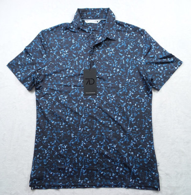 7 Diamonds Shirt Mens Size Small Blue Colin Polo Short Sleeve Stretch Golf NWT