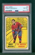 1967 Topps Hockey Card - #68 Robert Rousseau, PSA 8.5 NM/MT+
