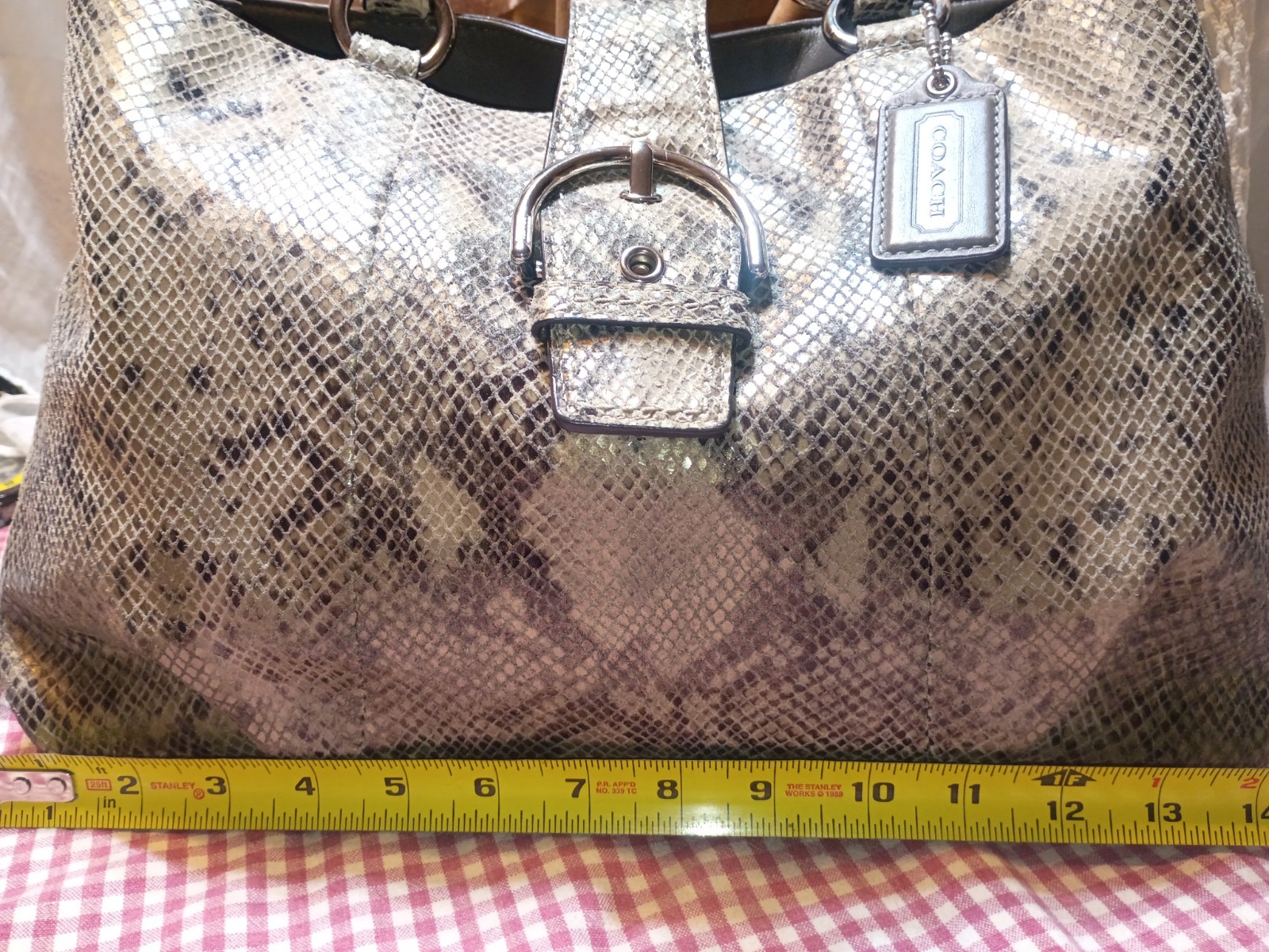 Coach Python Embossed Leather Tote/Double Handle … - image 5