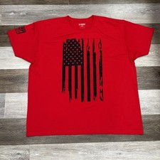 Rags of Honor Red T-Shirt Men Sz 2XL Black Battle Flag Dri Fit Tee USA Made EUC!