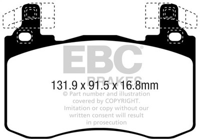 EBC Brakes DP42356R Yellowstuff Front Brake Pads Fits Select Genesis G70, KIA