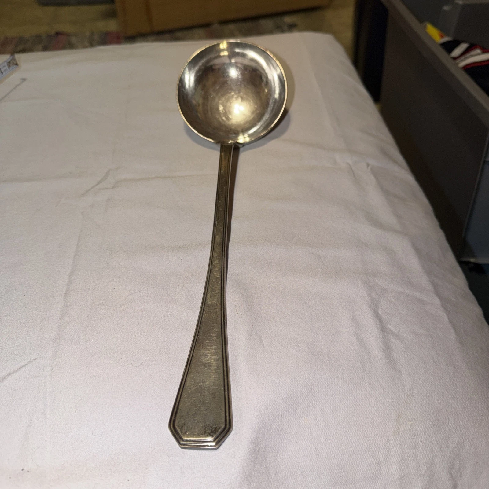 Vintage Christofle Ladle Cutlery Soup Gravy Stew 13” Silver Plate Kitchen Serve