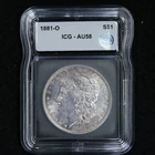 1881-O Morgan Silver Dollar Almost Uncirculated AU58 New Orleans Mint $1