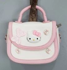 Kids Girls Sanrio Hello Kitty Crossbody Purse Lightweight Pink White Bow NWOT