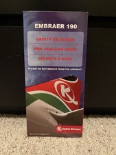 *Rare* Kenya Airways Embraer E-190 Safety Card