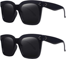 Vintage Women Oversized Sunglasses Designer Luxury Square Sun Glasses UV400 P...