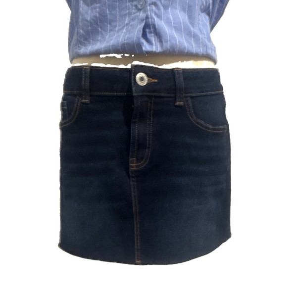 Anko Women’s Blue Solid Denim Mini Skirt Size 10 Regular Button Closure