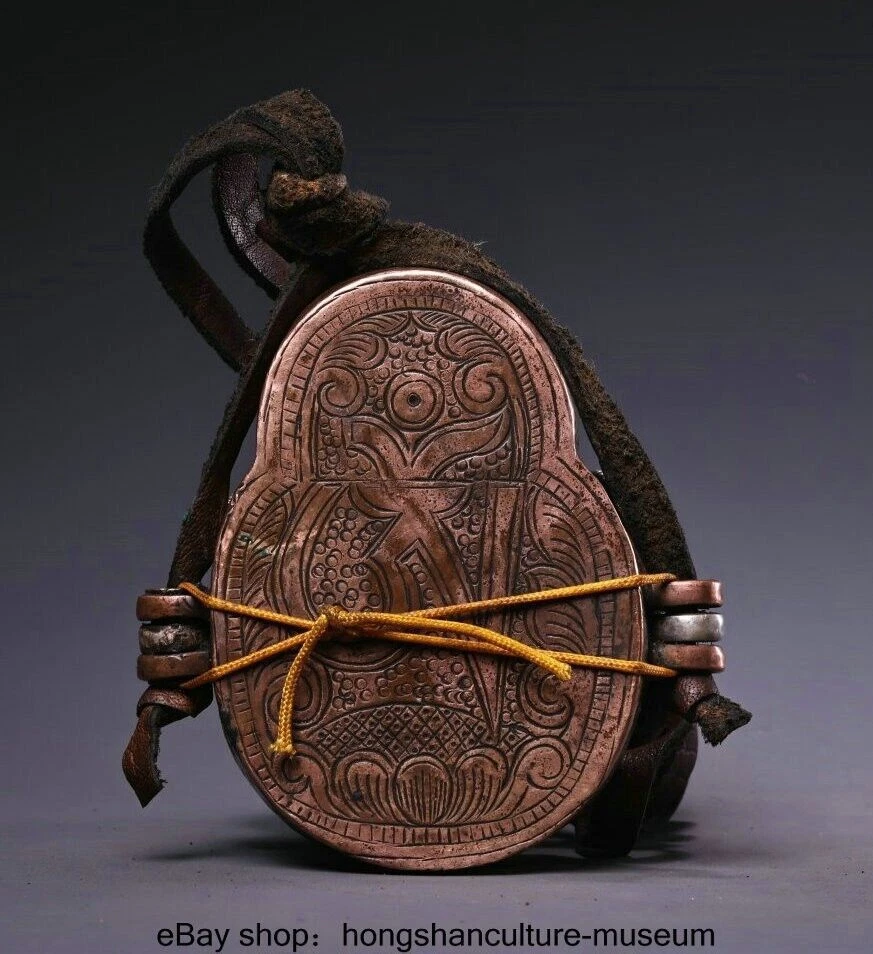 4 "Tibet Copper Silver Inaly Turquoise Wenshu Manjushri Buddha Ghau Shrine Box - Image 2 of 4