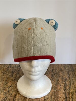 Cate & Levi Infant Baby Stocking Fleece Lined Reclaimed Wool Frog Hat 0-1 Year
